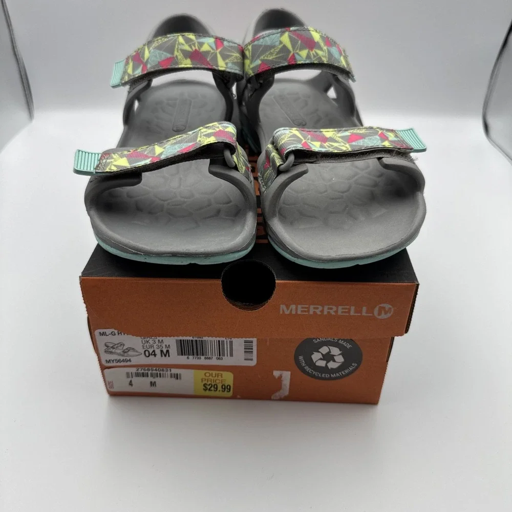 Merrell Kids Girls Hydro Drift‎ Gray Multi Color Sport Sandal Size 4